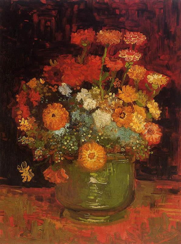 Vincent van Gogh Vase with Zinnias
